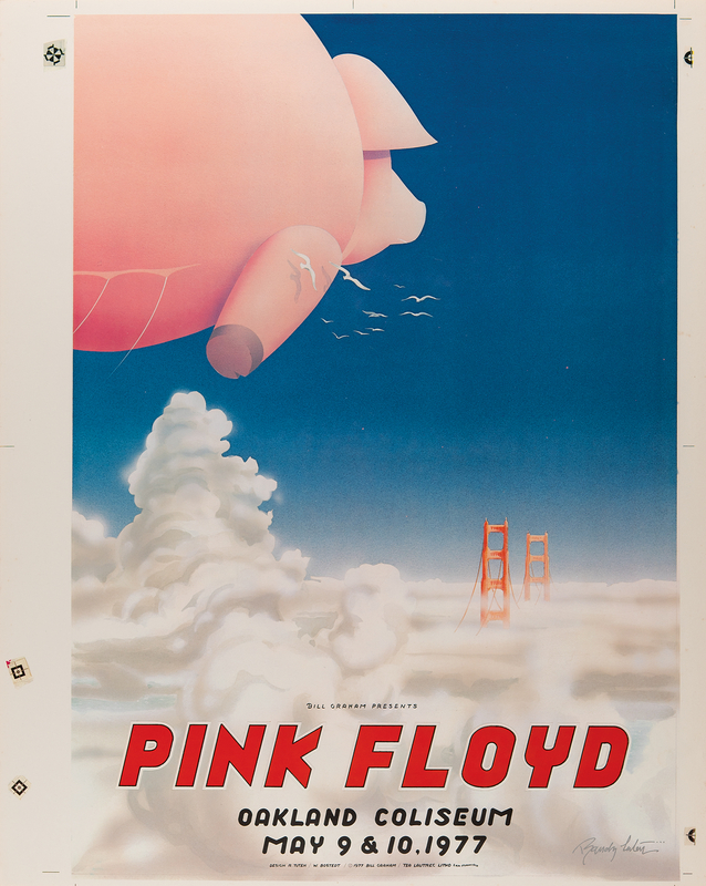 Lot 3347 Pink Floyd 1977 Oakland Coliseum Concert Poster Proof Signed by Artist Randy Tuten (23˝ x 29˝)