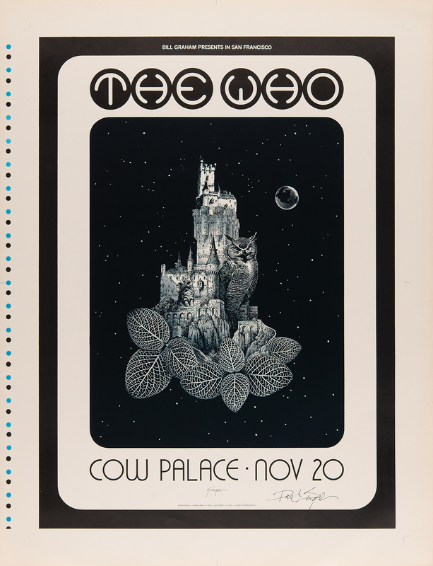 Lot 3301 The Who 1973 Cow Palace Concert Poster Proof Signed by Artist David Singer (22˝ x 28.5˝)