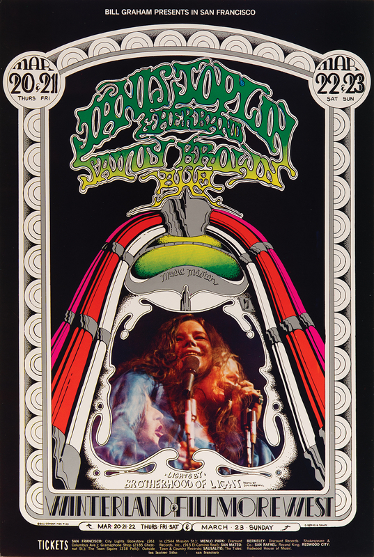 Lot 3439 Janis Joplin 1969 Fillmore Concert Poster (14? x 21?)