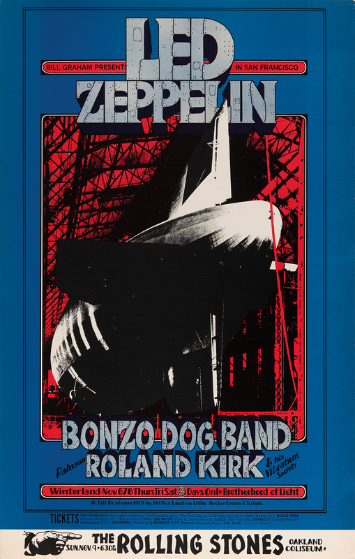 Lot 3337 Led Zeppelin 1969 Winterland Concert Poster (13.75? x 21.5?)