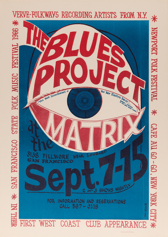 Lot 3419 Blues Project 1966 The Matrix Concert Poster (14˝ x 20˝)