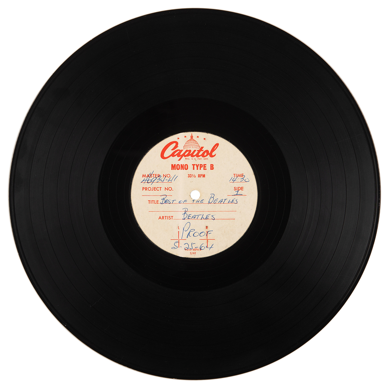 Lot 3056 Beatles US Capitol Records Acetate for Best of the Beatles (Unreleased, 1964)