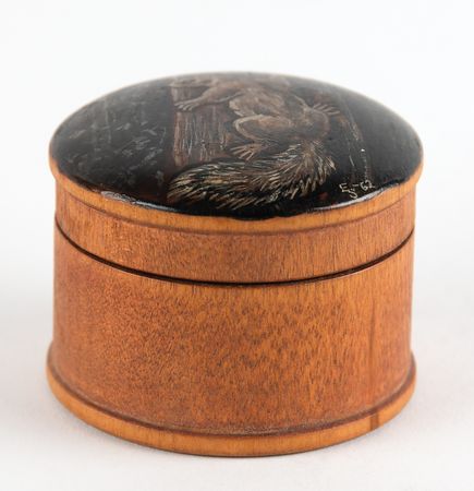 Lot #3458 Edie Sedgwick Signed Original Painting - Squirrel on Wooden Box Lid - Image 2