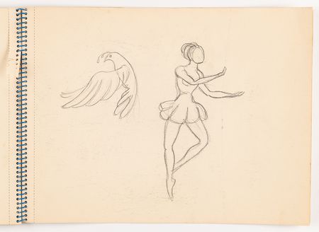 Lot #3409 Edie Sedgwick Original Sketchbook with (8) Drawings - Horses, Humans, and Dogs - Image 6
