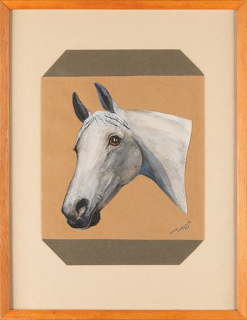 Lot #3411 Edie Sedgwick Signed Original Painting - Arabian Horse - Image 1