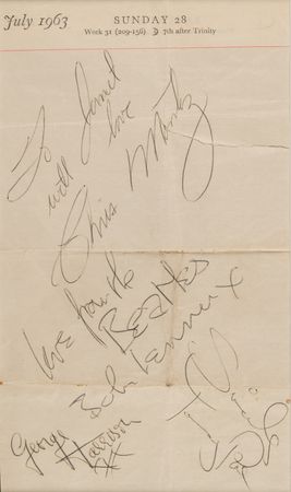 Lot #3011 Beatles Signatures with Tommy Roe and Chris Montez - Co-Stars of Their First 'Headliner' Tour - Image 2