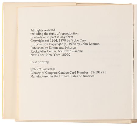 Lot #3022 Beatles: John Lennon and Yoko Ono Signed Book - Grapefruit - Image 9