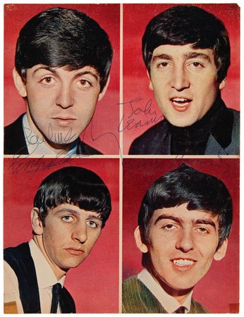 Lot #3002 Beatles Signed Rare Color Magazine Photograph (ca. Mid-1963) - Image 1