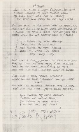 Lot #3516 Rick James Original Handwritten Song Lyrics for '69 Times' - Image 2