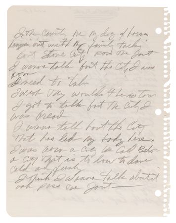Lot #3515 Rick James Original Handwritten Song Lyrics for 'Below the Funk (Pass the J)' - Image 2