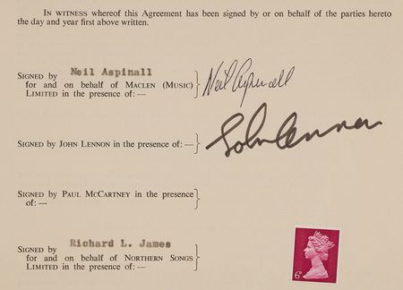 Lot #3019 John Lennon Signed Royalties Contract for 'Dear Prudence' - Image 2