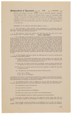 Lot #3019 John Lennon Signed Royalties Contract for 'Dear Prudence' - Image 3