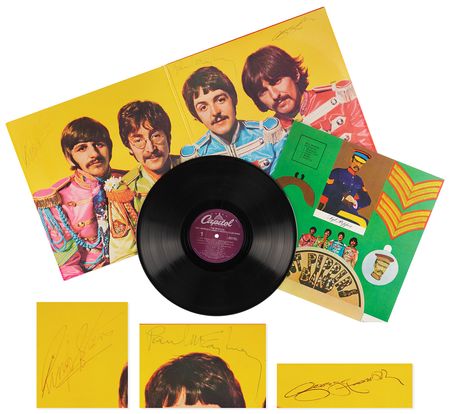 Lot #3015 Beatles: McCartney, Harrison, and Starr Signed Album - Sgt. Pepper's Lonely Hearts Club Band - Image 2