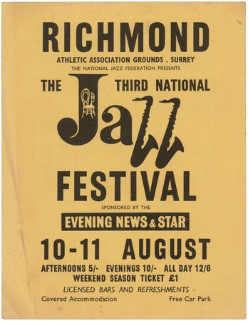 Lot #3255 Rolling Stones 1963 Handbill for the 3rd National Jazz Festival - Image 1