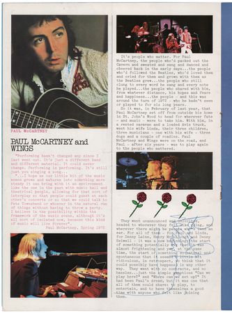 Lot #3032 Paul McCartney Twice-Signed 1973 Wings UK Tour Program - Image 1