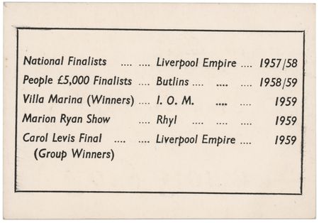 Lot #3199 Ringo Starr: Rory Storm and the Hurricanes Original Business Card - Image 2