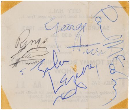 Lot #3003 Beatles Signed Concert Ticket (City Hall in Newcastle-Upon-Tyne, March 23, 1963) - Image 1