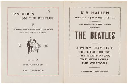 Lot #3025 John Lennon and Jimmie Nicol Signed Danish Concert Program - K.B. Hallen in Copenhagen, June 4, 1964 - Image 3