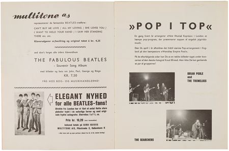 Lot #3025 John Lennon and Jimmie Nicol Signed Danish Concert Program - K.B. Hallen in Copenhagen, June 4, 1964 - Image 5