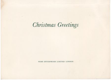 Lot #3176 John Lennon 1964 NEMS Enterprises Limited Christmas Card - Image 2