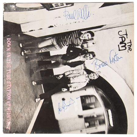 Lot #3578 The Jam Signed 45 RPM Single Record - 'Down in the Tube Station at Midnight' - Image 1