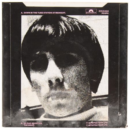 Lot #3578 The Jam Signed 45 RPM Single Record - 'Down in the Tube Station at Midnight' - Image 2