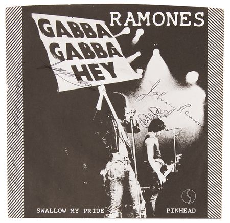 Lot #3567 Ramones Signed 45 RPM Single Record - 'Swallow My Pride' - Image 1
