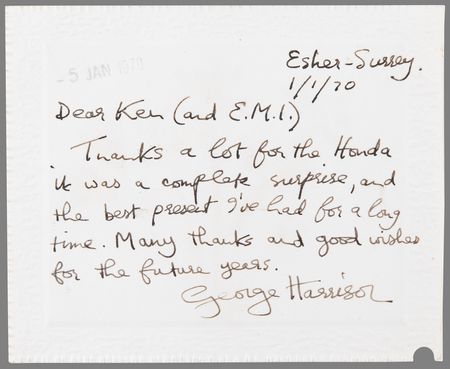 Lot #3035 George Harrison Autograph Letter Signed to EMI Records - Dated Four Months Before the Beatles Breakup - Image 2