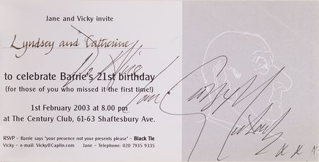 Lot #3685 George Michael Signed Invitation - Image 1