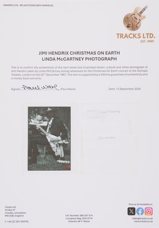 Lot #3242 Jimi Hendrix: Linda McCartney Photograph - Image 3