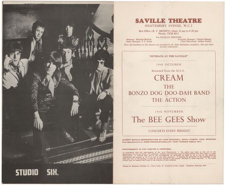 Lot #3302 The Who and Cream 1967 'Sundays at the Saville' Program - Image 2