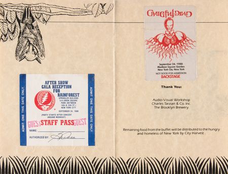 Lot #3329 Grateful Dead: Jerry Garcia and Bob Weir Signed Program, with Bruce Hornsby Signed Poster for the Rainforest Benefit - Image 5