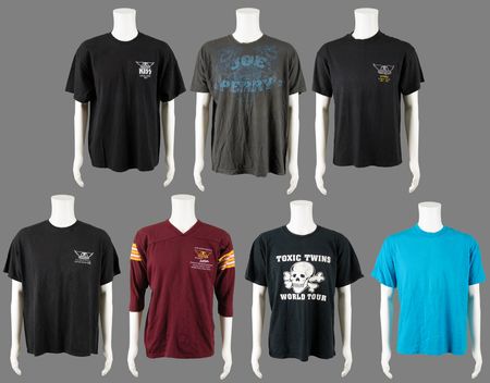 Lot #3473 Aerosmith (7) Tour Crew Shirts - Image 1