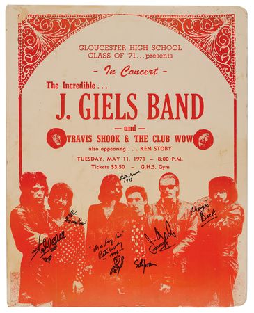 Lot #3604 J. Geils Band Signed 1971 Concert Poster
