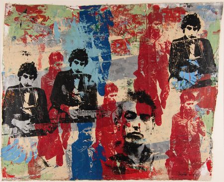 Lot #3212 Bob Dylan Mixed Media Collage by Bobby Hill - Image 2