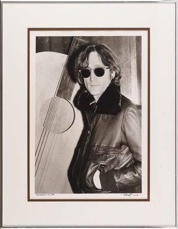 Lot #3174 John Lennon Oversized Photograph Signed by Bob Gruen - Image 1