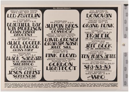 Lot #3339 Led Zeppelin, Black Sabbath, Pink Floyd,