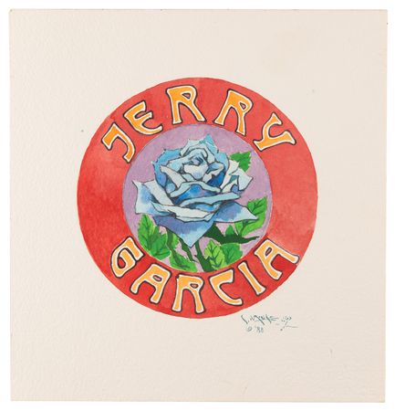 Lot #3331 Grateful Dead: Stanley Mouse Original 'Jerry Garcia' Emblem Watercolor Painting - Image 1