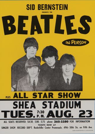 Lot #3129 Beatles 1966 Shea Stadium Concert Ticket and Flyer - Image 2