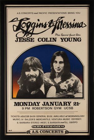 Lot #3525 Loggins and Messina 1974 UC Santa Barbara Concert Poster (14.25˝ x 22˝) - Image 1