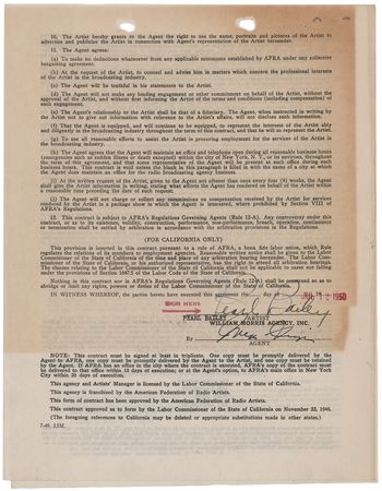 Lot #3365 Pearl Bailey Document Signed - Image 1