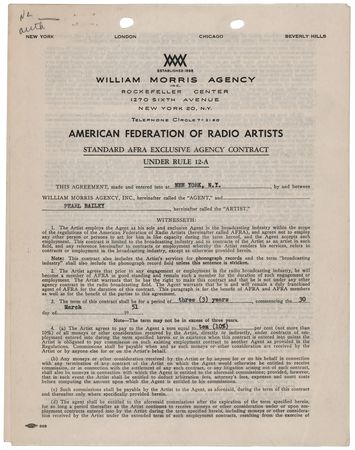Lot #3365 Pearl Bailey Document Signed - Image 2