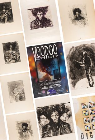 Lot #3250 Jimi Hendrix: George Pratt 'Voodoo Child: The Illustrated Legend of Jimi Hendrix' Artwork - Image 1