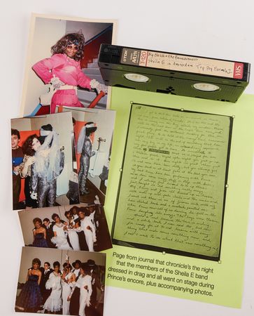 Lot #3651 Prince Purple Rain Tour Items - Rare VHS Christmas Video and (5) Drag Photographs of the Sheila E. Band - From the Collection of Susie Davis - Image 1