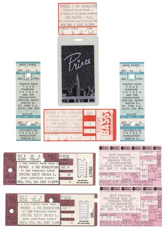 Lot #3648 Prince (7) Unused Purple Rain Tour Concert Tickets - From the Collection of Susie Davis - Image 1