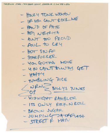 Lot #3251 Mick Jagger Handwritten 19-Song Rolling Stones Concert Set List – Sporthalle in Cologne, Germany (June 2, 1976) - Image 2