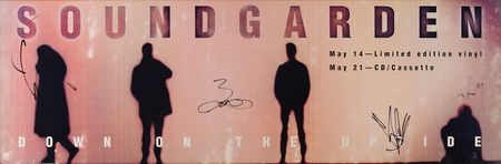 Lot #3693 Soundgarden Signed 'Down on the Upside' Promotional Poster (35.5˝ x 11.5˝) - Image 2