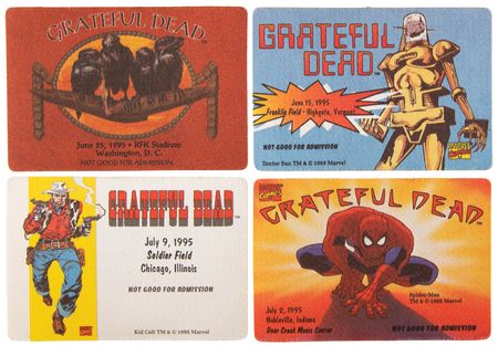 Lot #3308 Grateful Dead Complete Set of (16) Unused Backstage Passes from the 1995 Summer East Coast Tour ? The Last with Jerry Garcia - Image 2