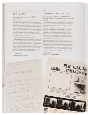 Lot #3024 John Lennon Handwritten 'John & Yoko Peace Club' Questionnaire: 