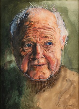 Lot #3362 Tony Bennett Original Watercolor Portrait Painting of Mickey Rooney - Presented to the Legendary Hollywood Actor - Image 2